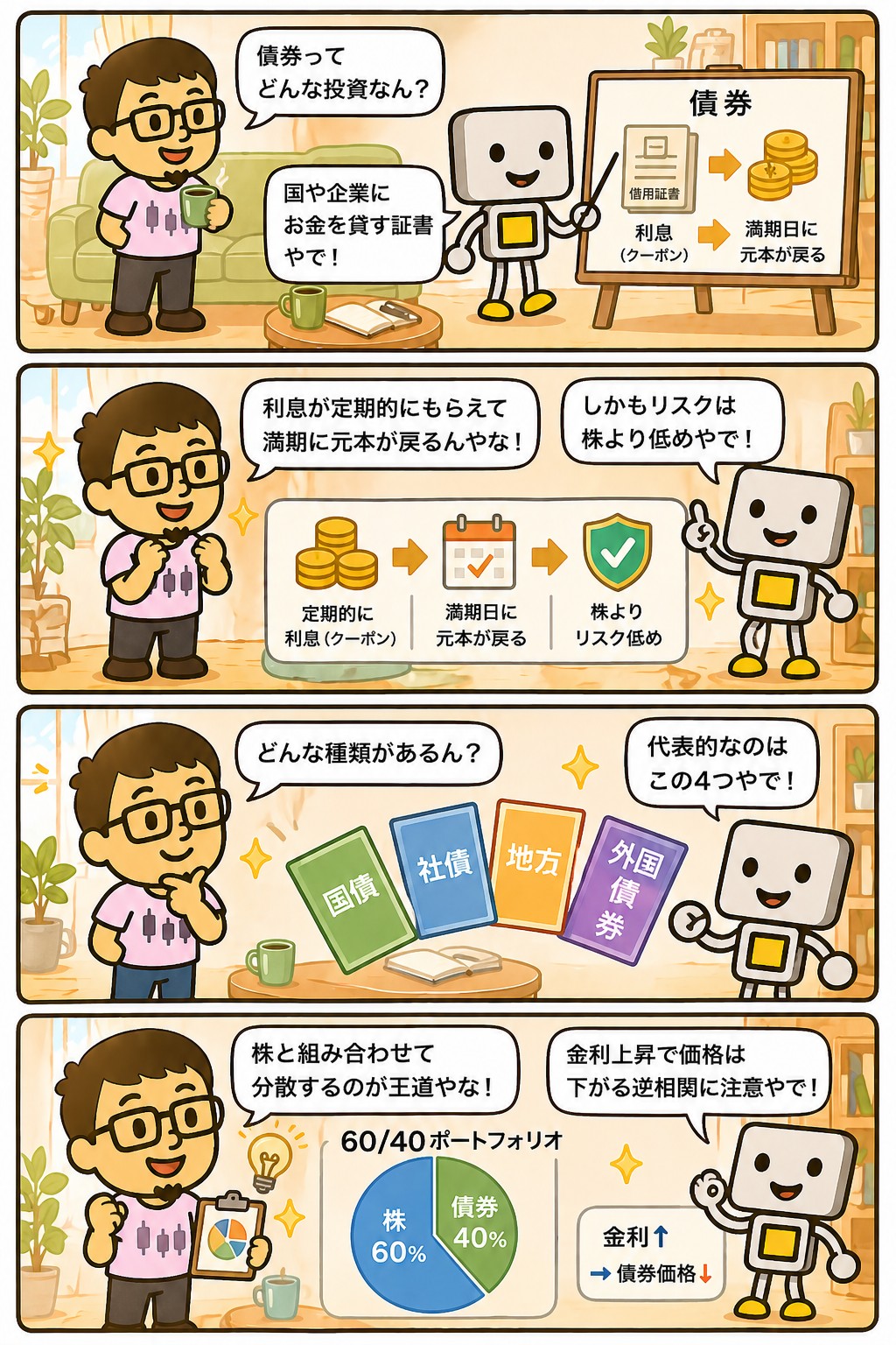 まぐとチャッピーの投資マンガ:債券とは