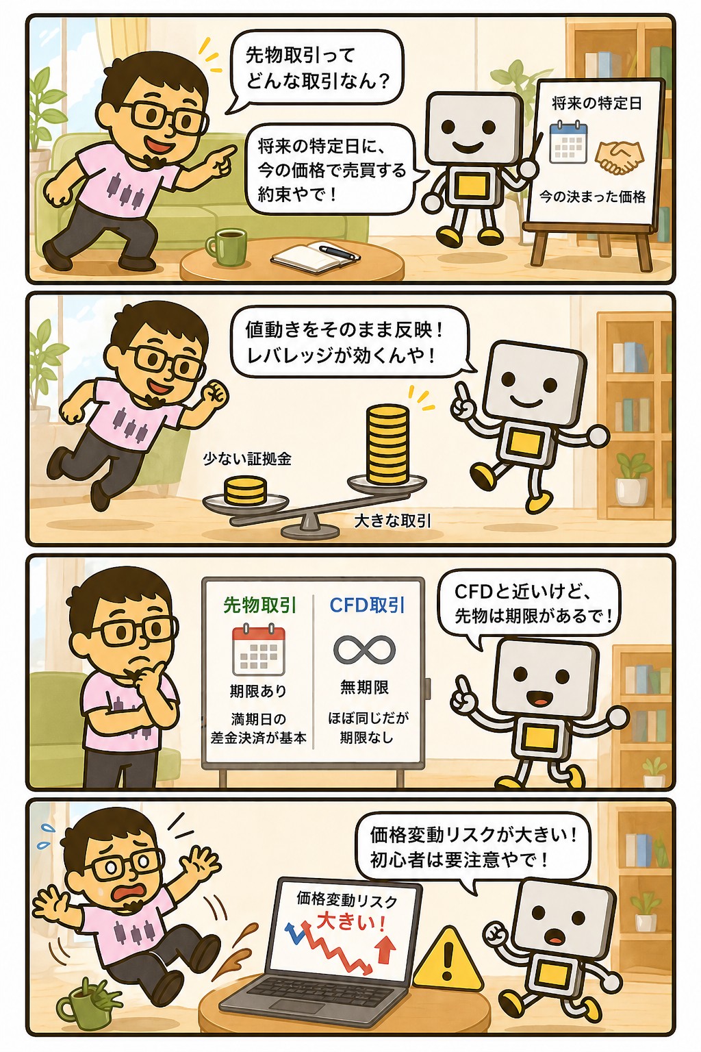 まぐとチャッピーの投資マンガ:先物取引とは